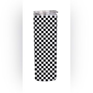 Black and white square grid  20oz stainless Cup Semi handmade special gift